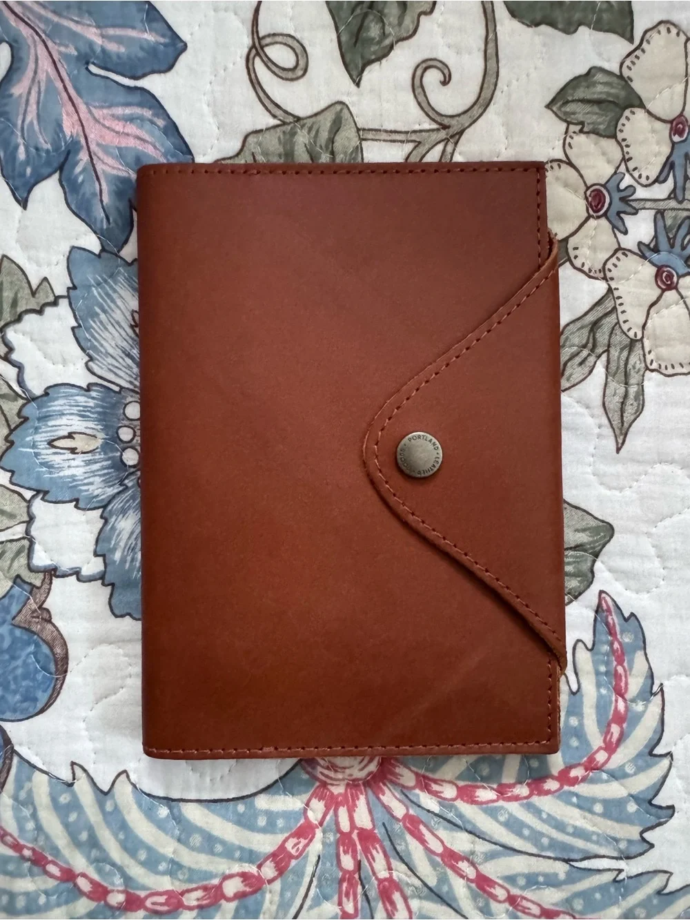 Medium Sized Portland Leather Goods Honey Leather Snap Journal with Paper